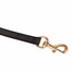 Rubberised leash, brass buckle, black