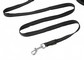 Rubberised leash, silver buckle, black