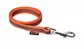 Rubberised leash, silver buckle, orange